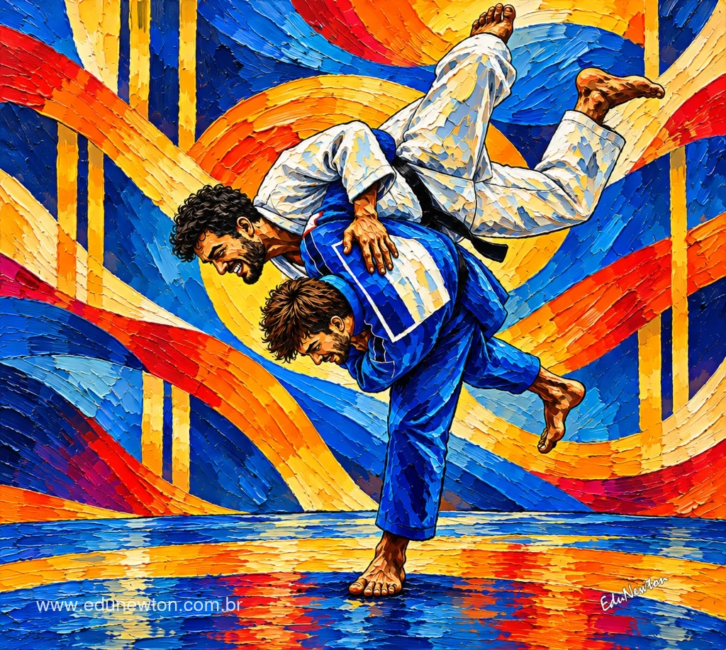 In judo, a single movement changes the entire position of the contest.