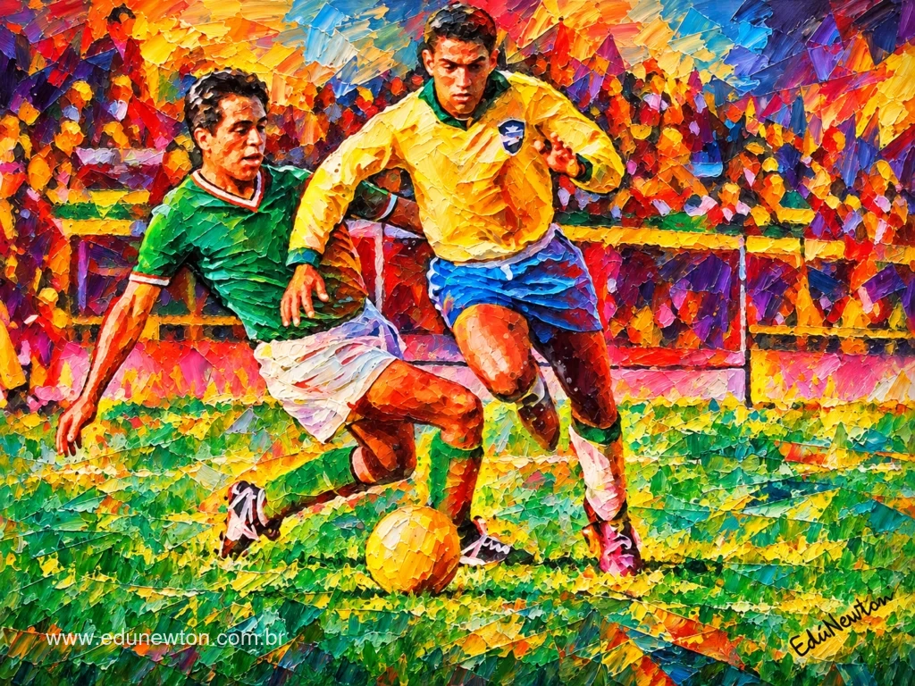 Garrincha advances with the ball toward a defender in a play that highlights movement, dribbling, and improvisation.